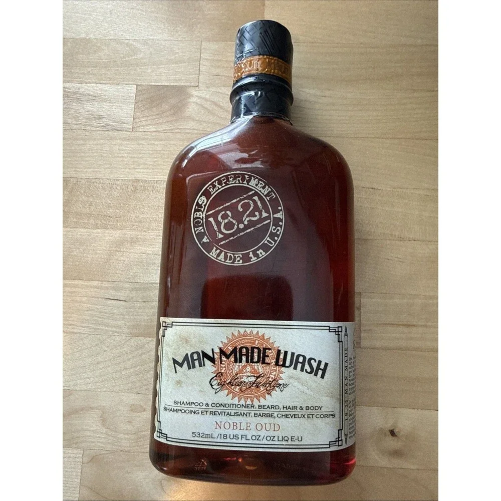 18.21 MAN MADE WASH NOBLE OUD 18 OZ CLEAN AND CONDITION FROM HEAD TO TOE #WSH18N